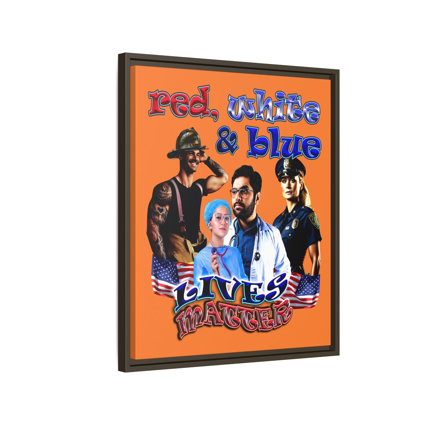 rw&b lives matter - framed canvas art (crusta)
