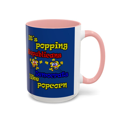 popping like popcorn - Accent Mug (dark blue)