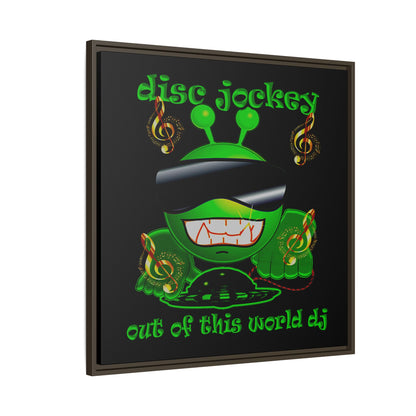 disc jockey - framed canvas art (black)