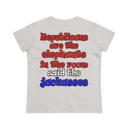 donkeys and elephants - Women's Midweight Cotton Tee