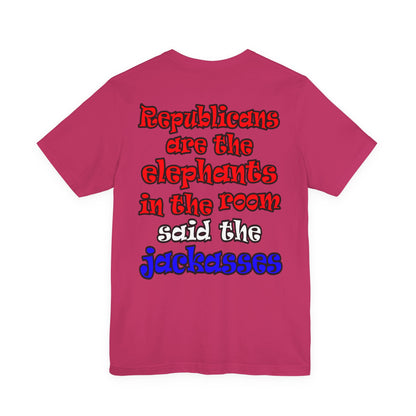 donkeys and elephants - Unisex Jersey Short Sleeve Tee