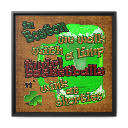 celtics logo - framed canvas art (brown papyrus)