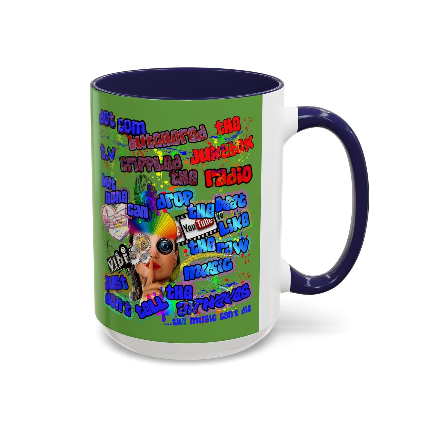 drop the beat - Accent Mug (green)