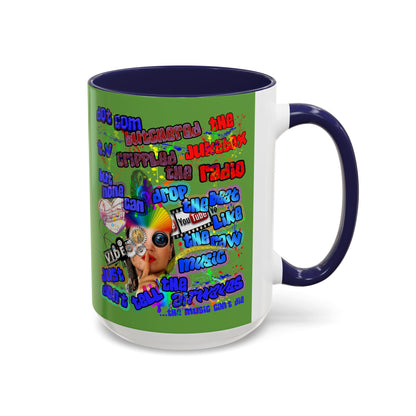 drop the beat - Accent Mug (green)