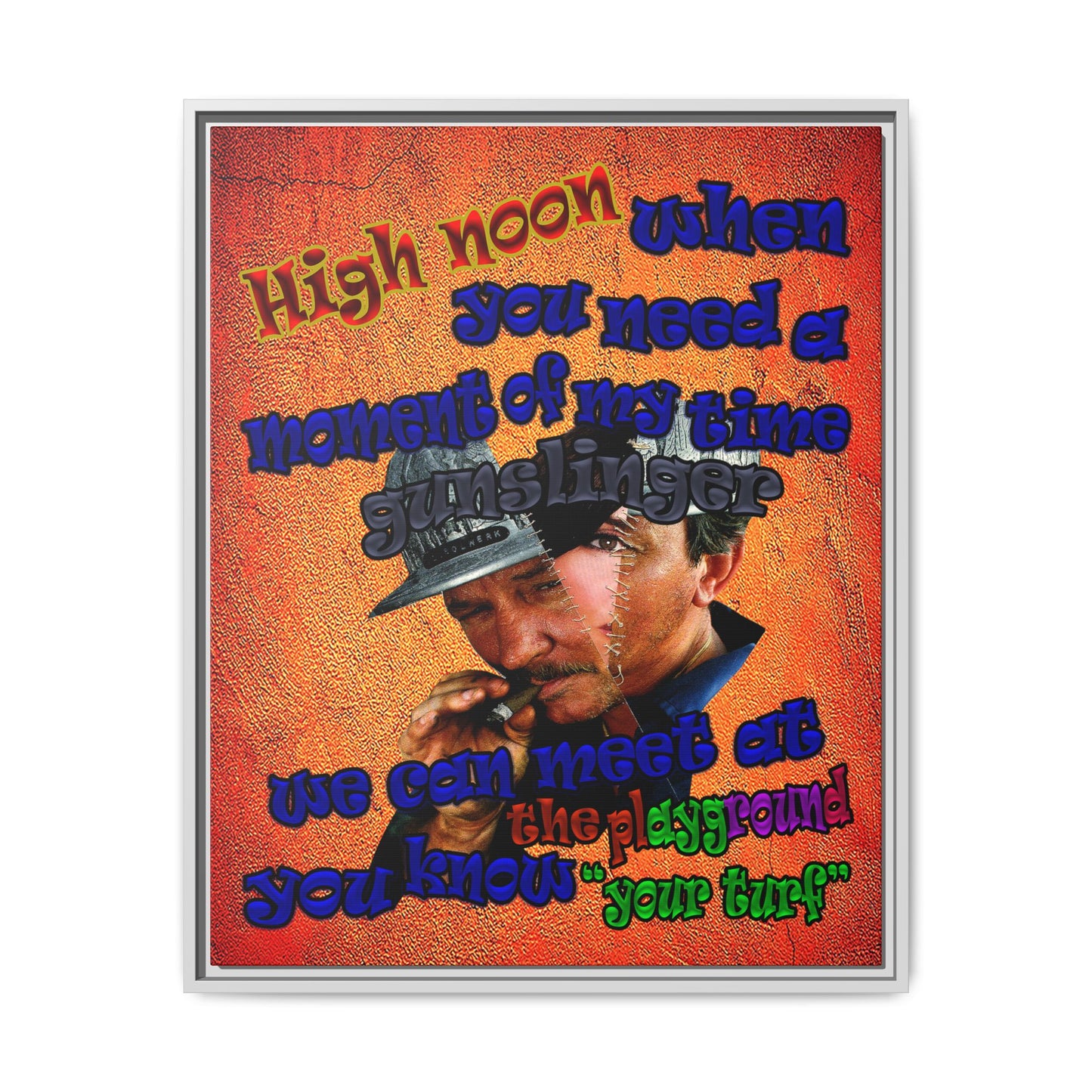 high noon - framed canvas art (burnt orange)