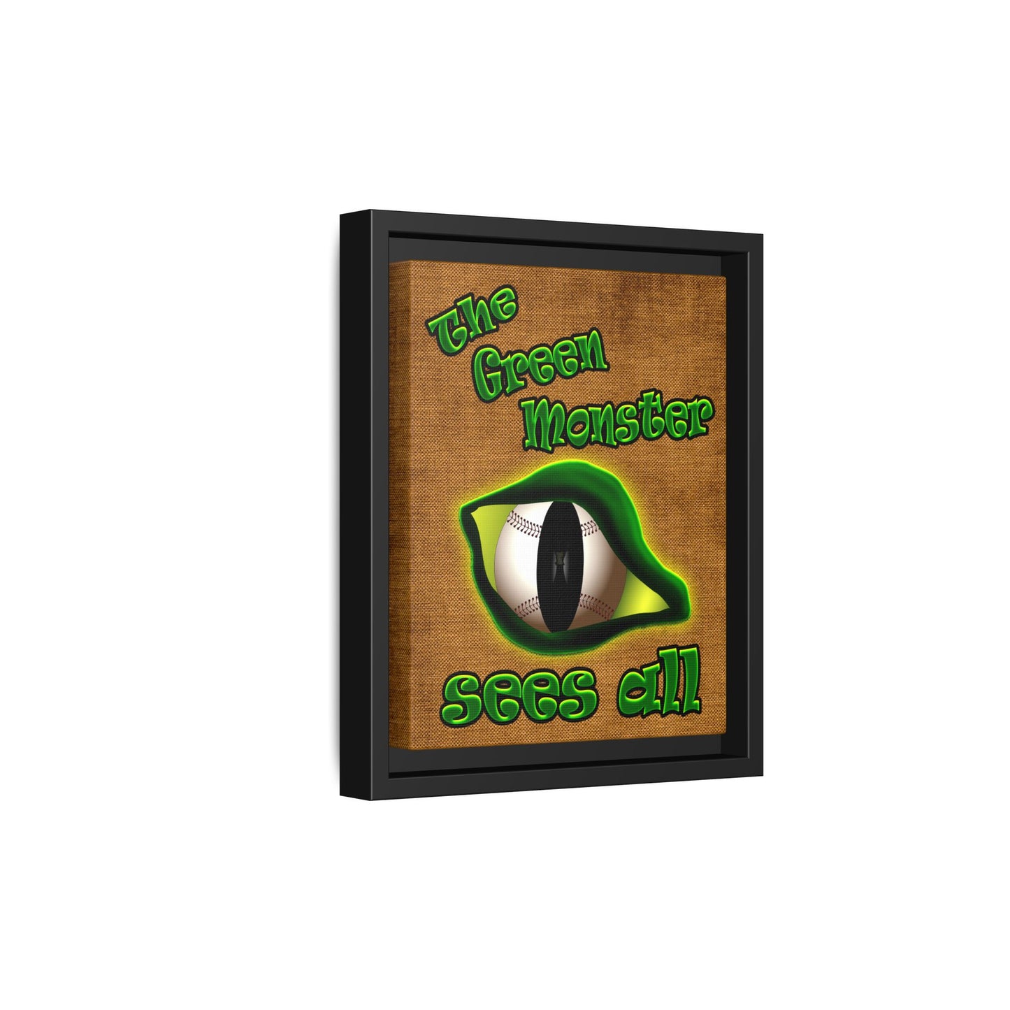 green monster - framed canvas art (brown papyrus)