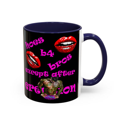 hoes b4 bros - Accent Mug (black)