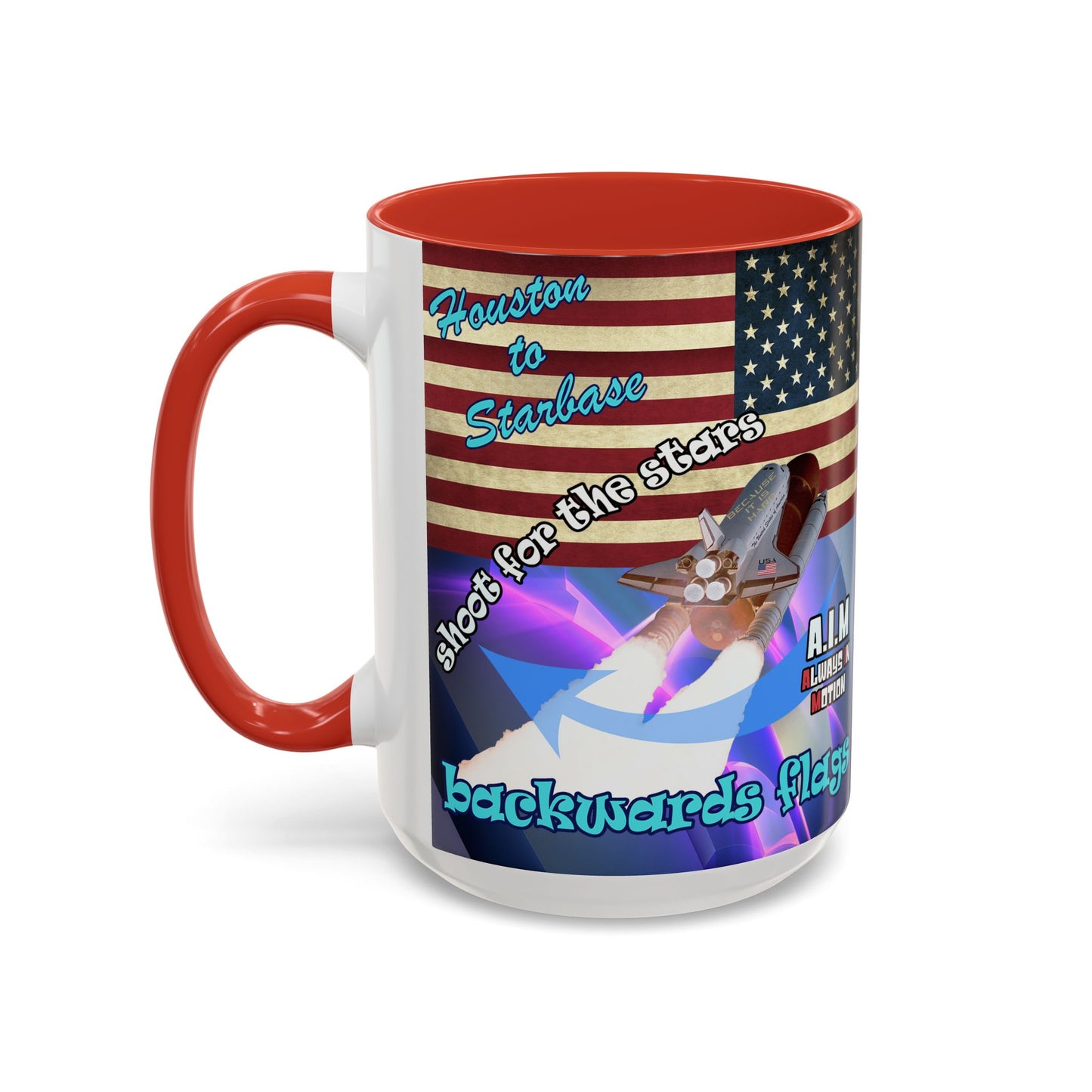 shoot for the stars - Accent Mug (grey-pink wave)