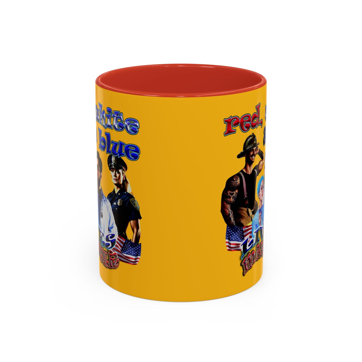 rw&b lives matter - Accent Mug (yellow)