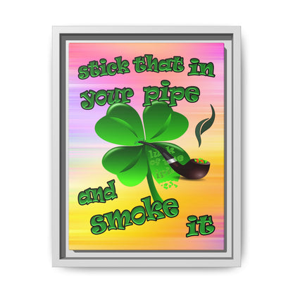 stick that in your pipe and smoke it - framed canvas art (color blur)