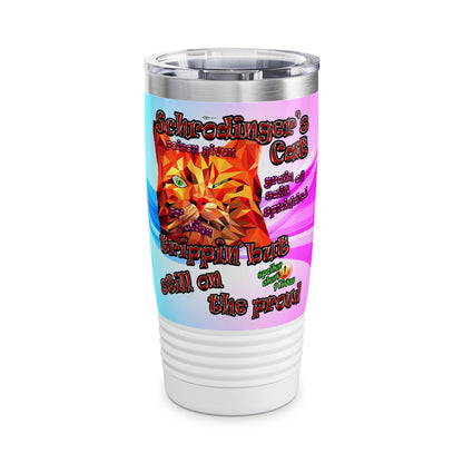 schrodinger's cat - Ringneck Tumbler, 20oz (light blue-pink wave)