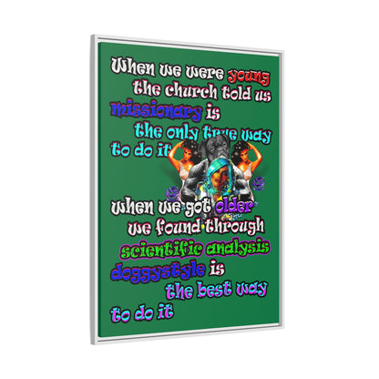 doggystyle - framed canvas art (dark green)