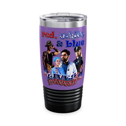 rw&b lives matter - Ringneck Tumbler, 20oz (light purple)