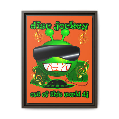 disc jockey - framed canvas art (orange)