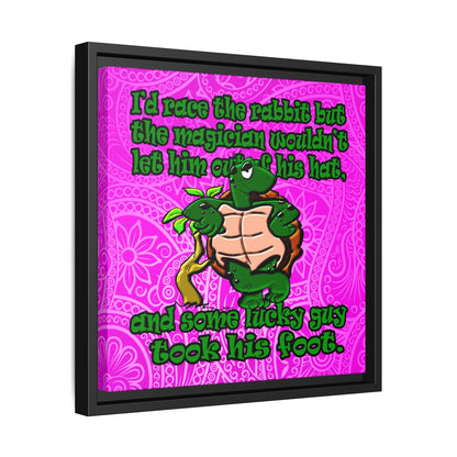 turtle race - framed canvas art (pink swirl)