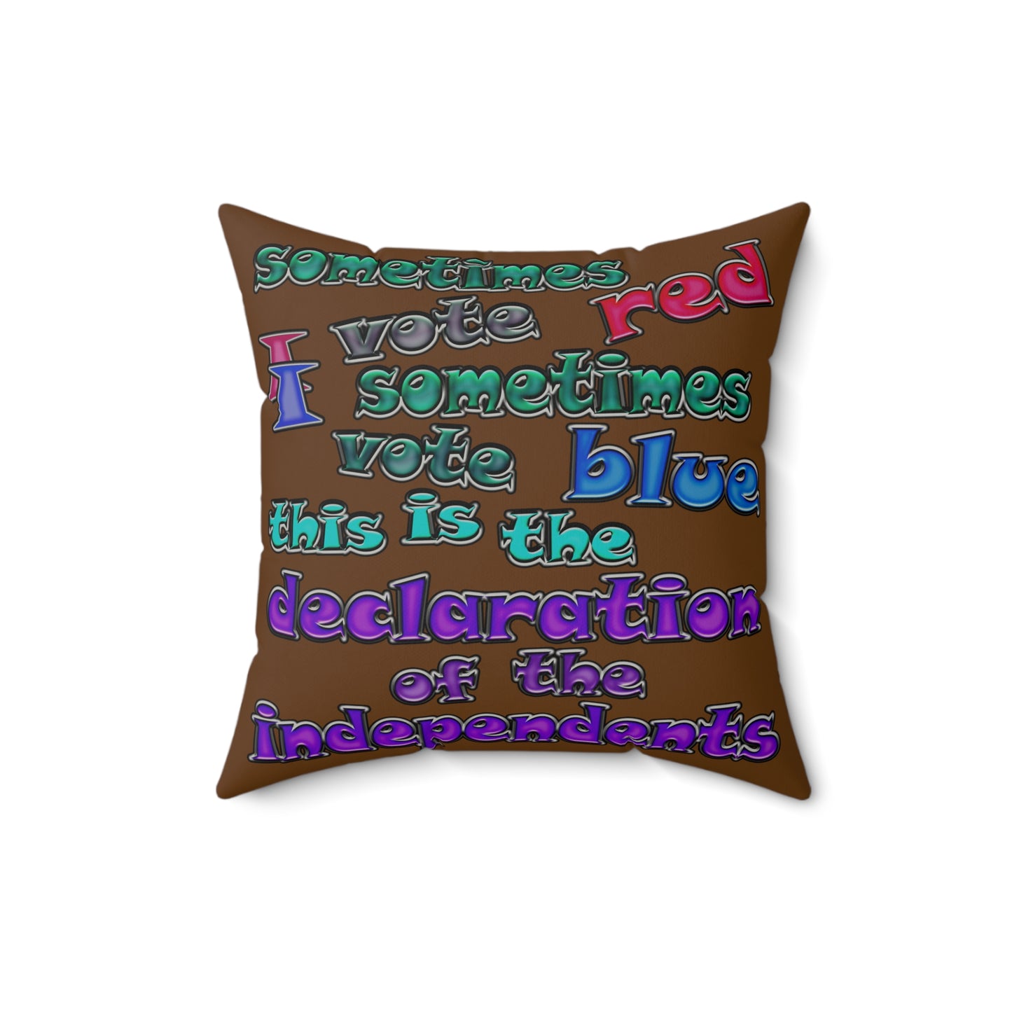 declaration of the independents - Faux Suede Square Pillow - (brown)