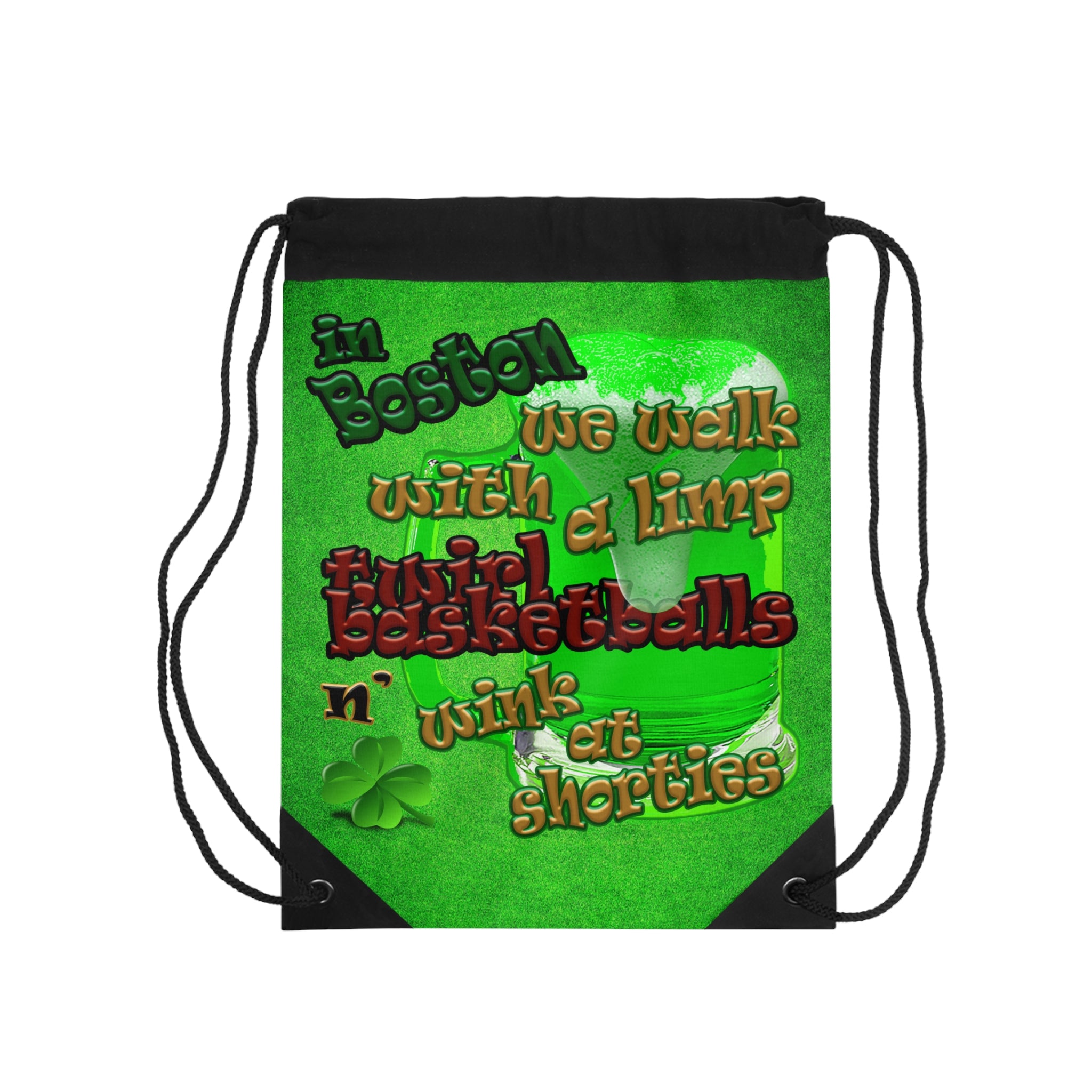 celtics logo - Drawstring Bag (green turf)