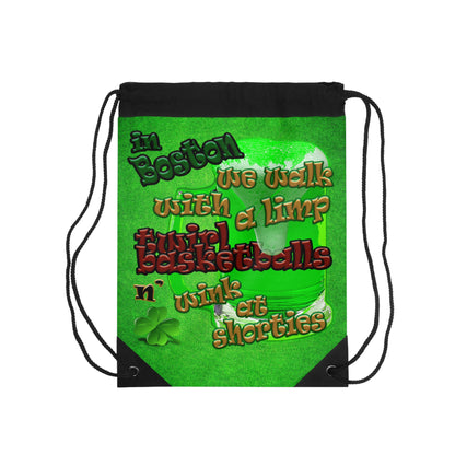celtics logo - Drawstring Bag (green turf)