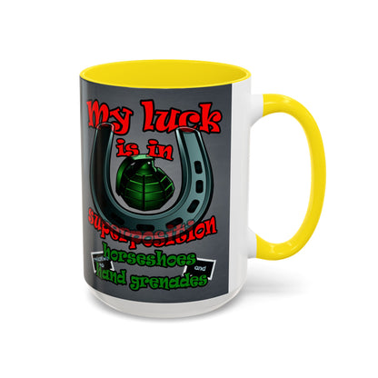 my luck - Accent Mug (grey-light grey)