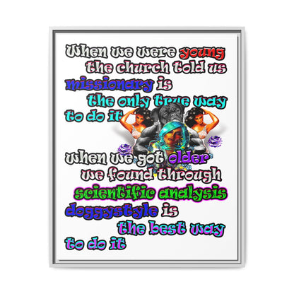 doggystyle - framed canvas art (white)