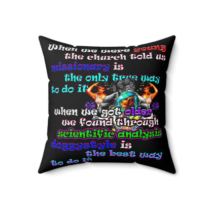 doggystyle - Spun Polyester Square Pillow - (black)