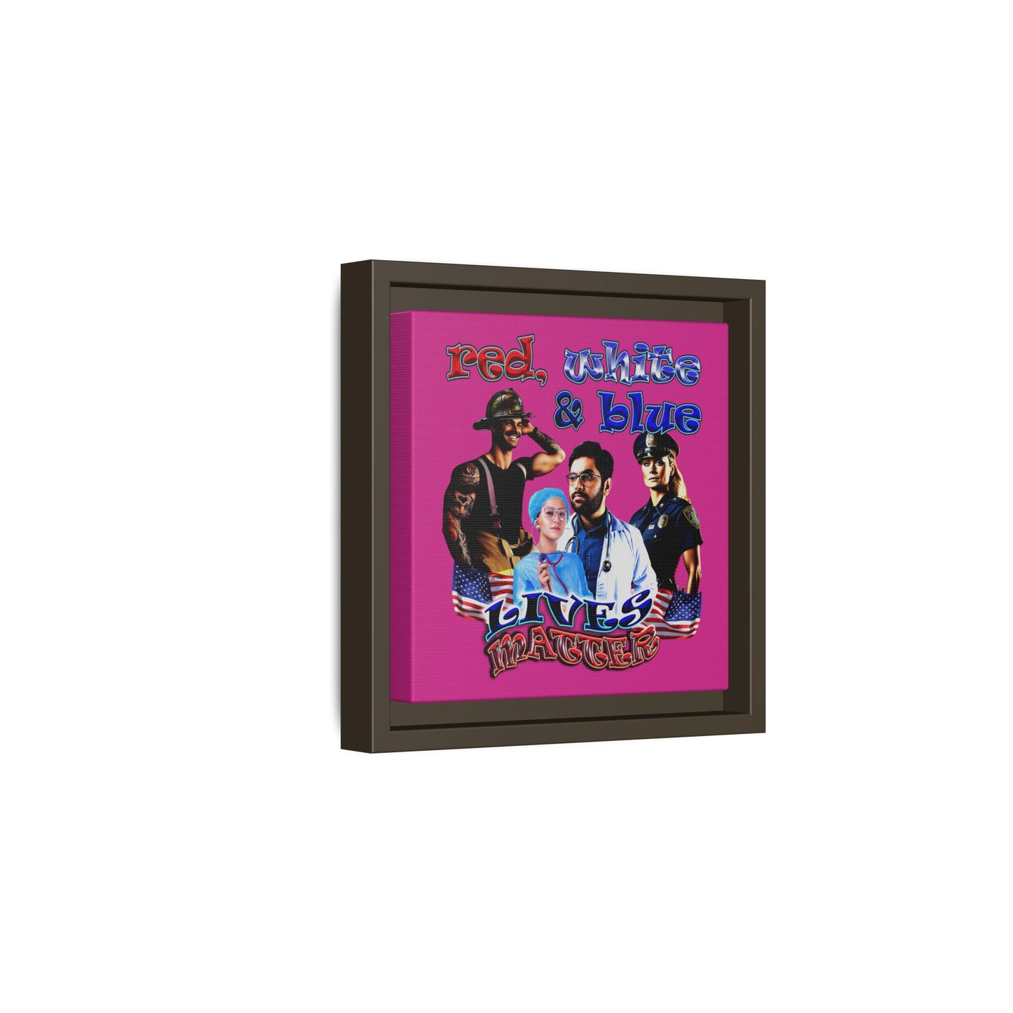 rw&b lives matter - framed canvas art (pink)