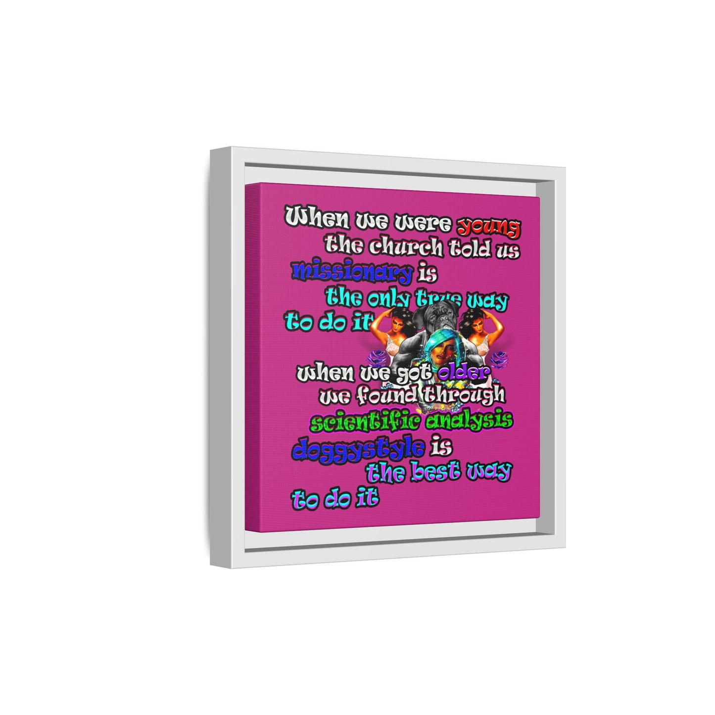 doggystyle - framed canvas art (pink)