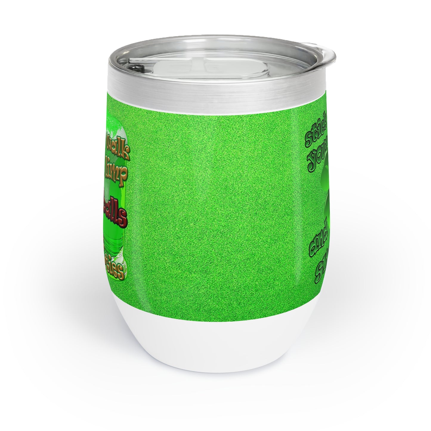 celtics logo - Chill Wine Tumbler (green turf)