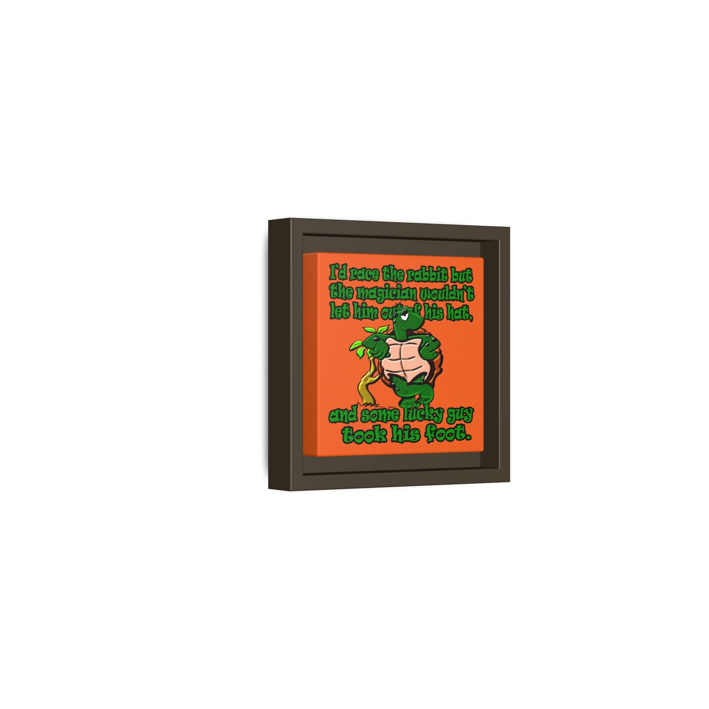 turtle race - framed canvas art (orange)
