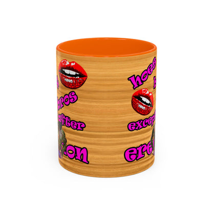 hoes b4 bros - Accent Mug (butterscotch wood finish)