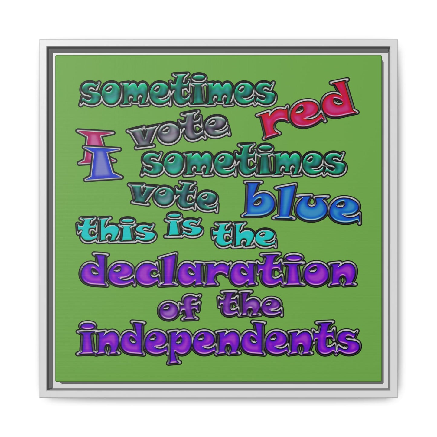 declaration of the independents - framed canvas art (green)