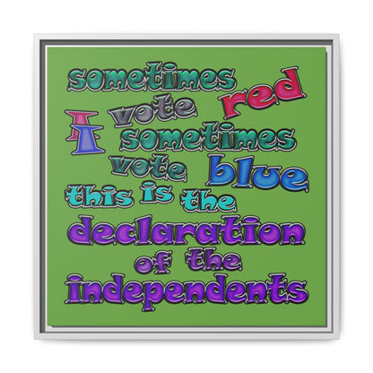 declaration of the independents - framed canvas art (green)