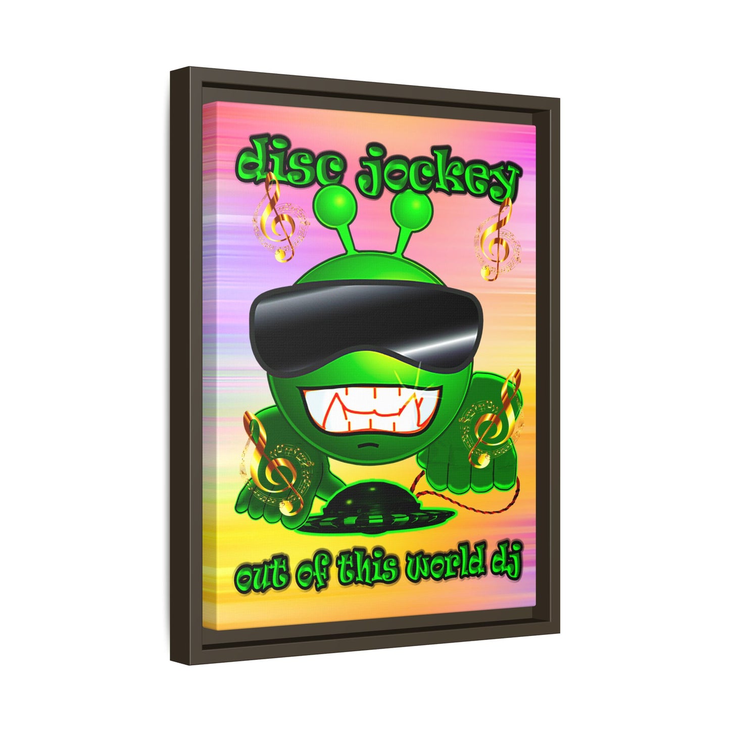 disc jockey - framed canvas art (color blur)
