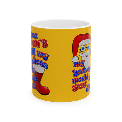 santa's shoes - White Mug (yellow)