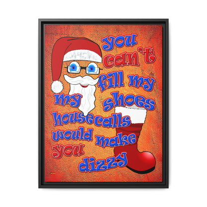 santa's shoes - framed canvas art (burnt orange)