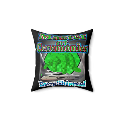 logo - Faux Suede Square Pillow - (black)