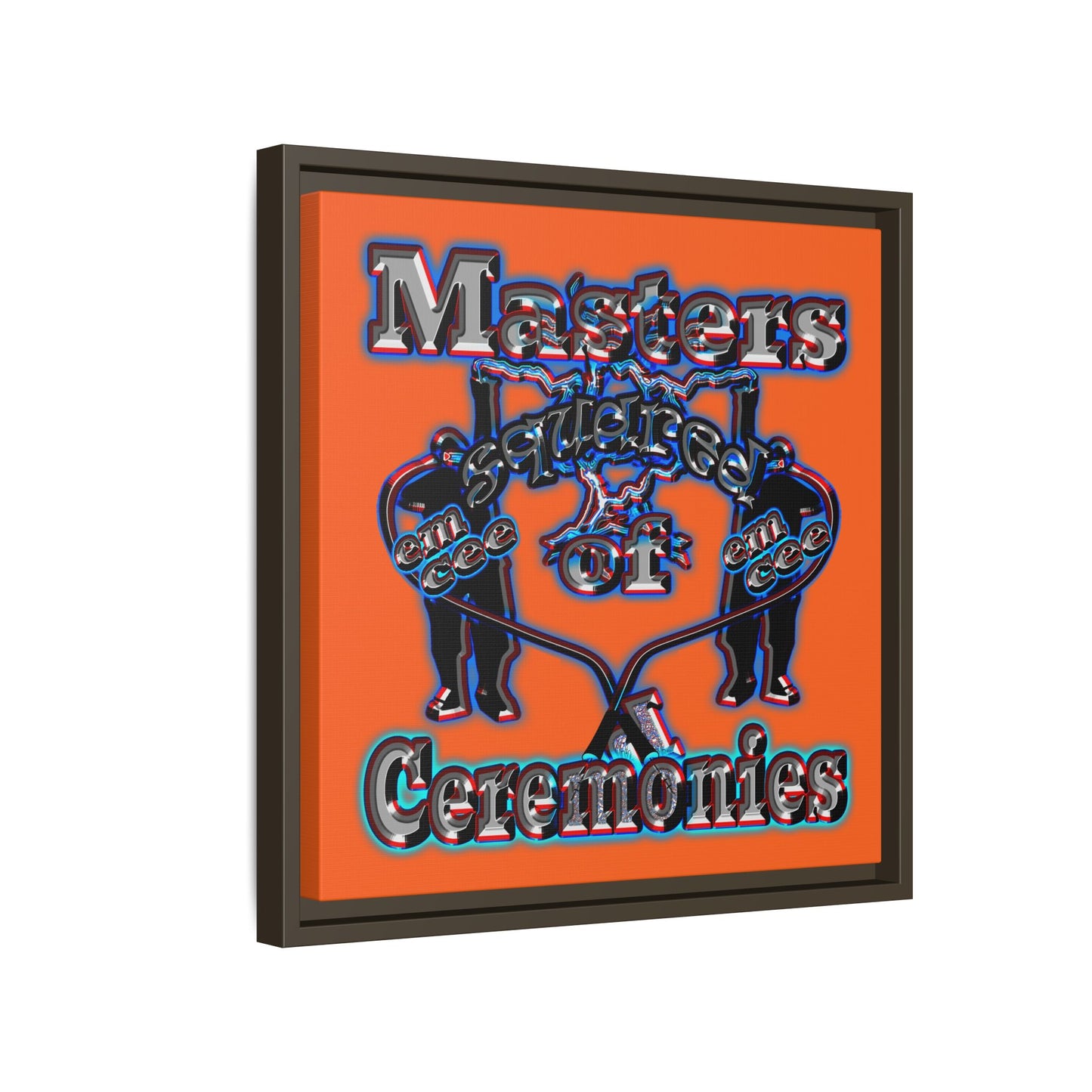 em cee squared - framed canvas art (orange)