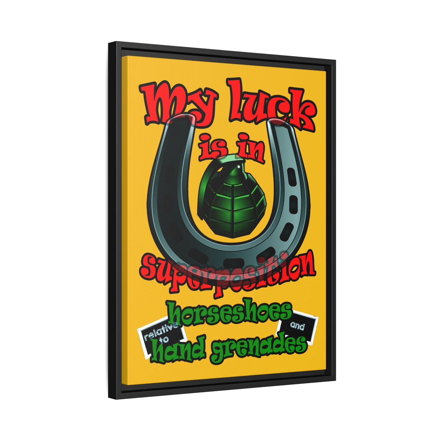 my luck - framed canvas art (yellow)