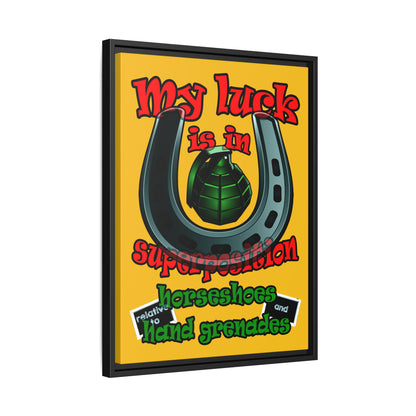 my luck - framed canvas art (yellow)