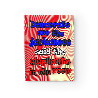 donkeys and elephants - journal-blank (yellow-orange wave)