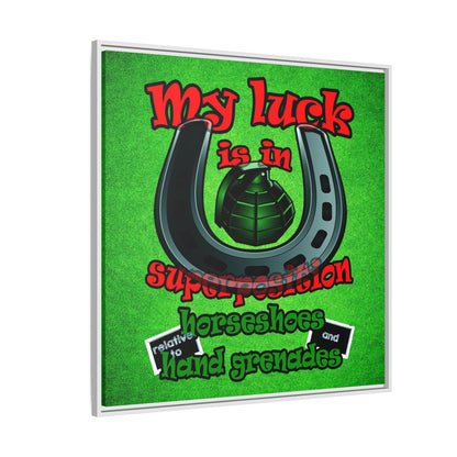 my luck - framed canvas art (green turf)