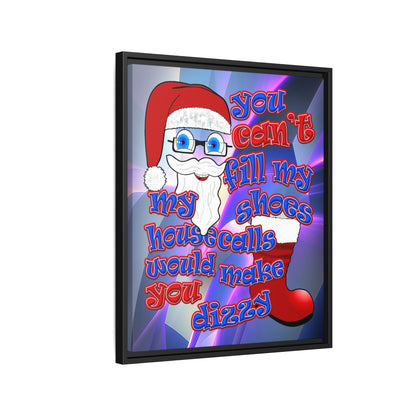 santa's shoes - framed canvas art (grey-pink wave)