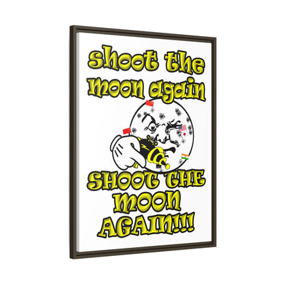 shoot the moon again - framed canvas art (white)