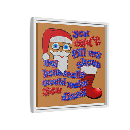 santa's shoes - framed canvas art (light brown)