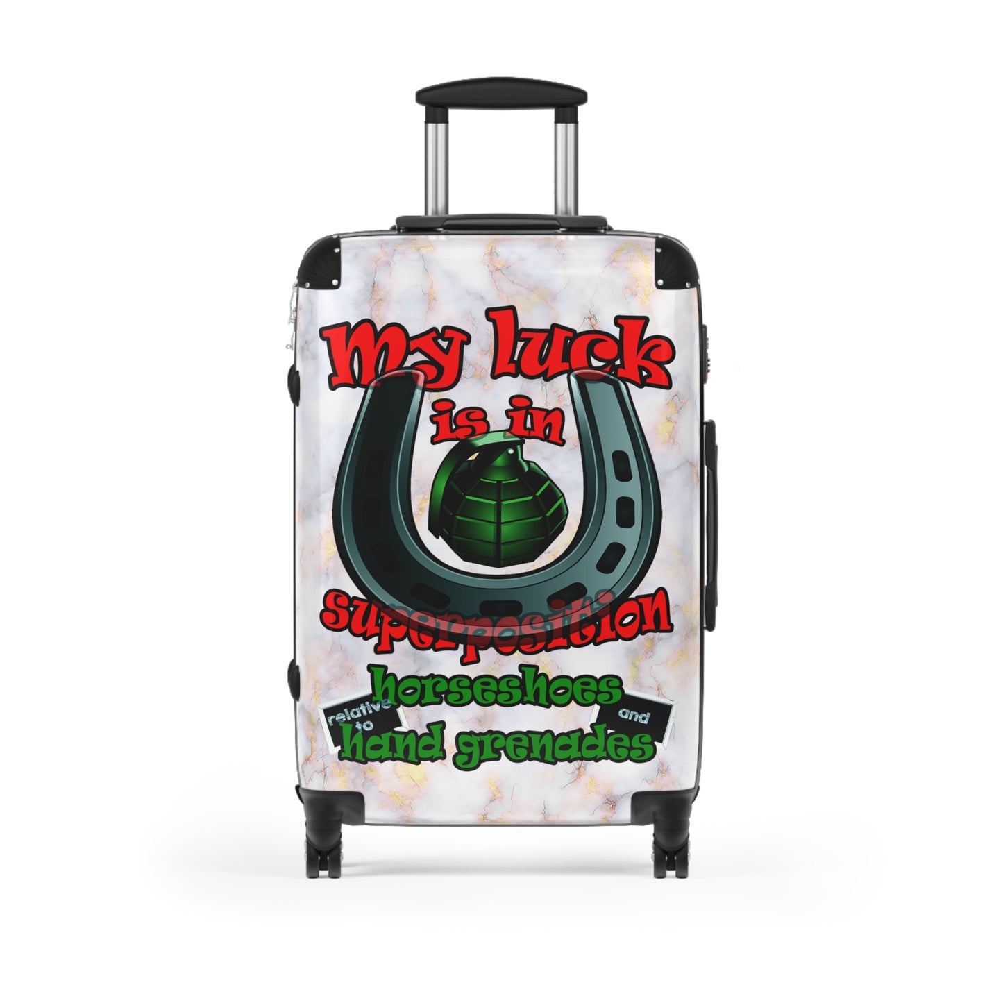 my luck - Suitcase (white marble)