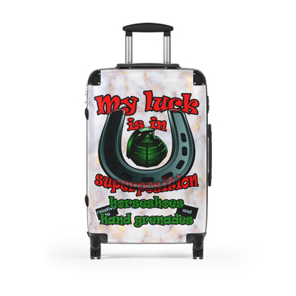 my luck - Suitcase (white marble)