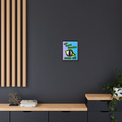 green monster - framed canvas art (light blue-purple wave)