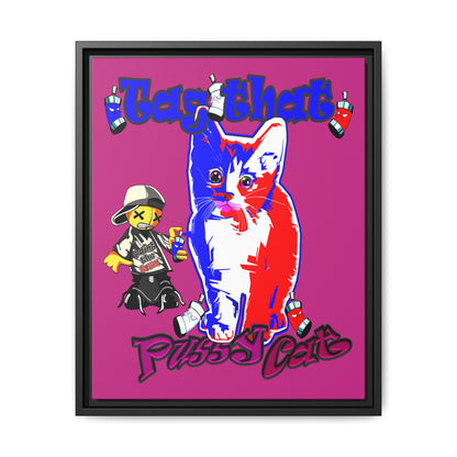 tag that - framed canvas art (pink)