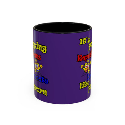 popping like popcorn - Accent Mug (purple)