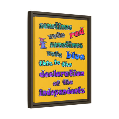 declaration of the independents - framed canvas art (yellow)